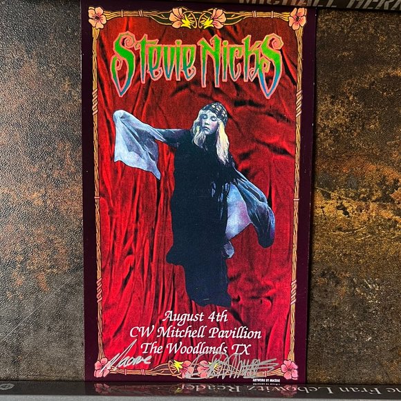 MINT/NM Stevie Nicks Handbill Woodlands, TX, Signed by Macrae & Bob Masse 7”x4” - Picture 1 of 2